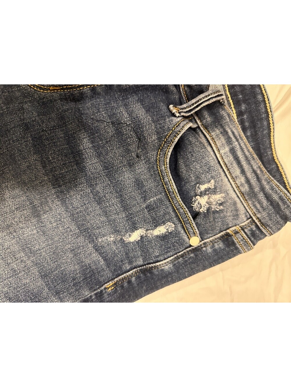Judy Blue Shorts Womens Large Blue Denim Distressed Cut Off Frayed Hem Stretch - Picture 3 of 9